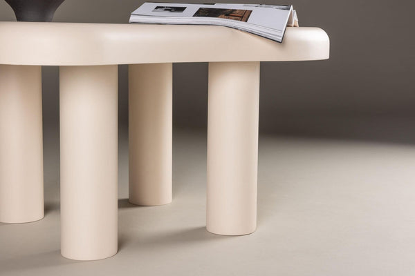 Mmilo Strömstad Sofa Table 100x71 cm – White MDF Coffee Table, Modern Nordic Design for Living Room