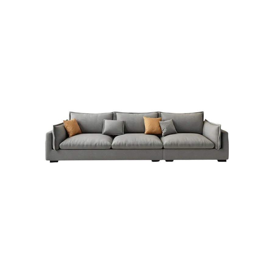 G918 Amos Three Seater Corner Sofa – Modern Leathaire Upholstered L-Shaped Sofa | Comfortable Contemporary Living Room Couch (Grey, Beige, Dark Grey, Blue)