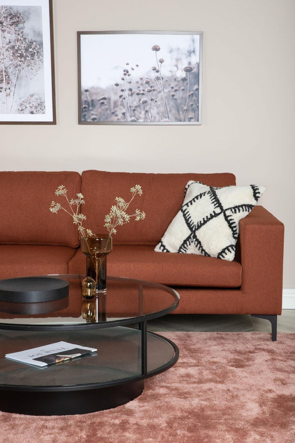 Bolero 2–3 Seater Sofa, Rusty Red Fabric | Classic Design with Wide Armrests