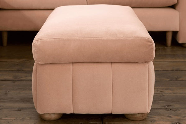 Tiffany Slim Medium Rectangular Footstool in Pumice House Basket Weave