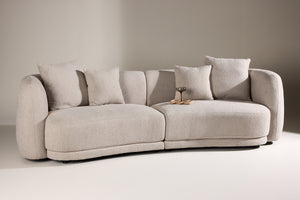 Cielo 3-Seater Sofa in Beige Bouclé | Modern Comfortable Sofa with Elegant Design