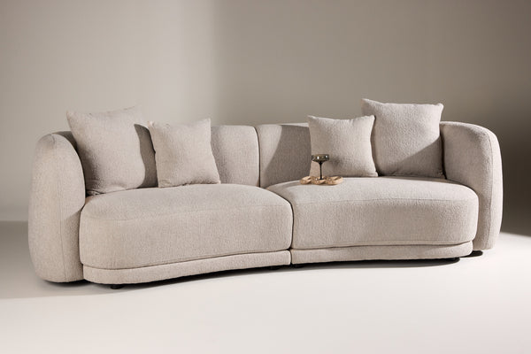 Cielo 3-Seater Sofa in Beige Bouclé | Modern Comfortable Sofa with Elegant Design