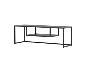 Riverside TV Stand, Black Steel – Modern Minimalist Media Console by Mmilo
