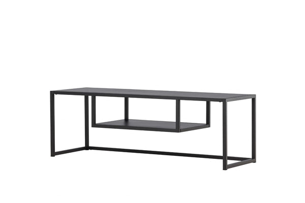 Riverside TV Stand, Black Steel – Modern Minimalist Media Console by Mmilo