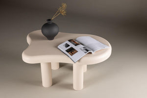 Mmilo Strömstad Sofa Table 100x71 cm – White MDF Coffee Table, Modern Nordic Design for Living Room