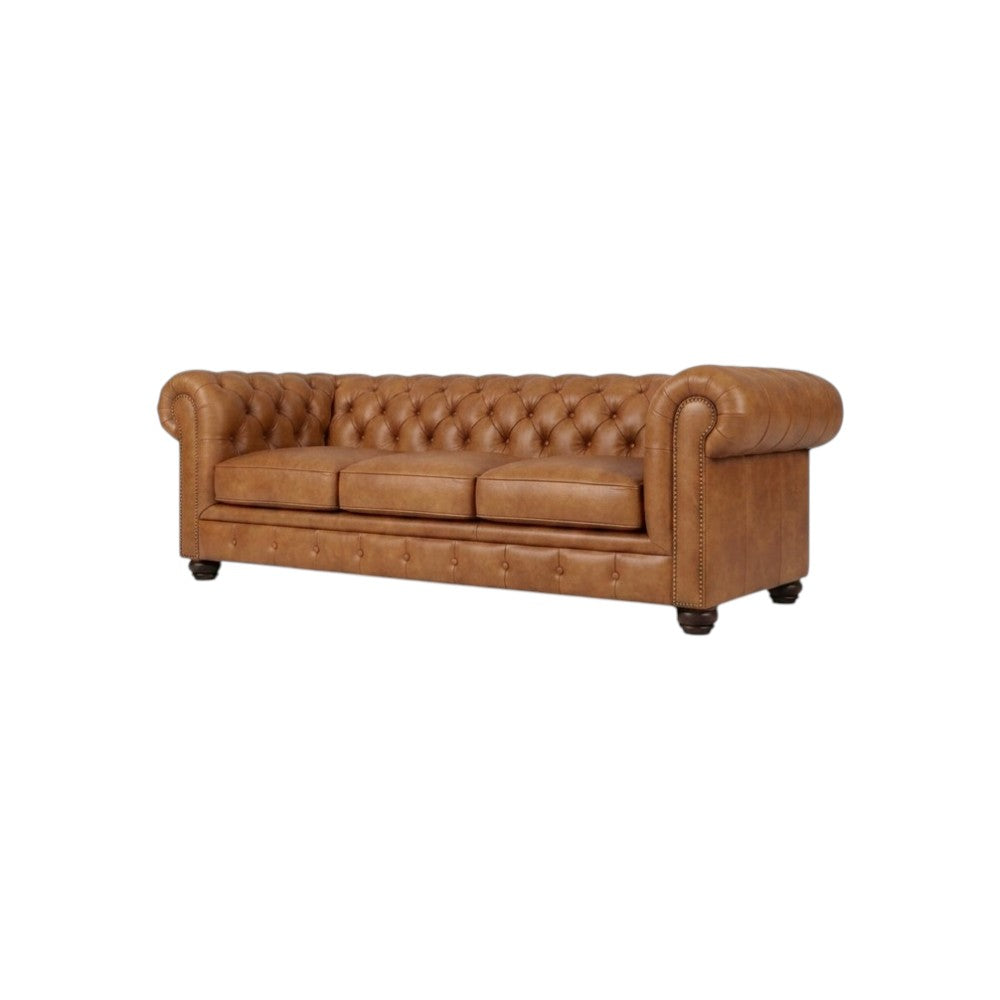 The Dorchester 3-Seater Sofa – Modern Contemporary PU Leather Upholstered Couch with Wooden Frame, Comfortable Living Room Seating (Grey, Black, Brown) - My Store
