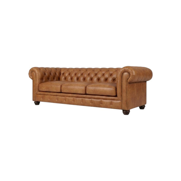 The Dorchester 3-Seater Sofa – Modern Contemporary PU Leather Upholstered Couch with Wooden Frame, Comfortable Living Room Seating (Grey, Black, Brown)