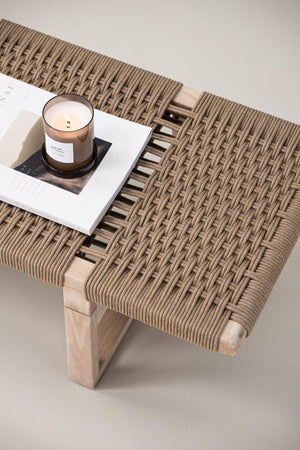 Ängön Light Natural Bench | Rope Seat with Nordic Steel Frame