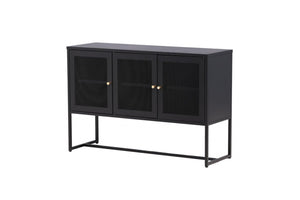 Malla Industrial Cabinet with Mesh Doors | Black Modern Storage Furniture