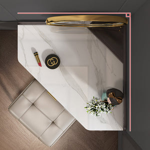 Amigo Small Corner Dressing Table with LED Mirror
