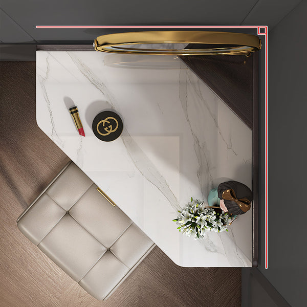 Amigo Small Corner Dressing Table with LED Mirror