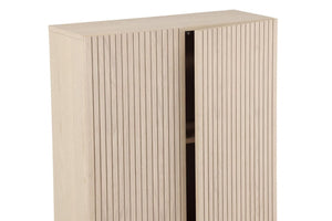 Björkön High Cabinet with Ribbed Doors and Shelves | Whitewash Scandinavian Storage Furniture