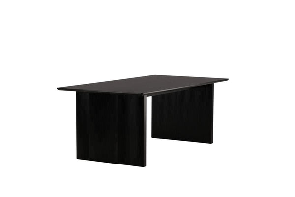 Mmilo Vail Rectangular Dining Table – 200x100 cm, Black MDF, Nordic Design, Modern Dining Table for 6–8 People