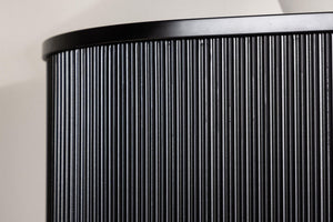 Loca Wall Cabinet 120 cm | Black Ribbed Modern Storage Furniture