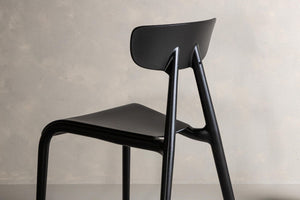 Ursholmen Dining Chair Set of 2 – Black Plastic – Scandinavian Modern Design