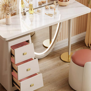 Charlotte Cream Dressing Table with LED Mirror
