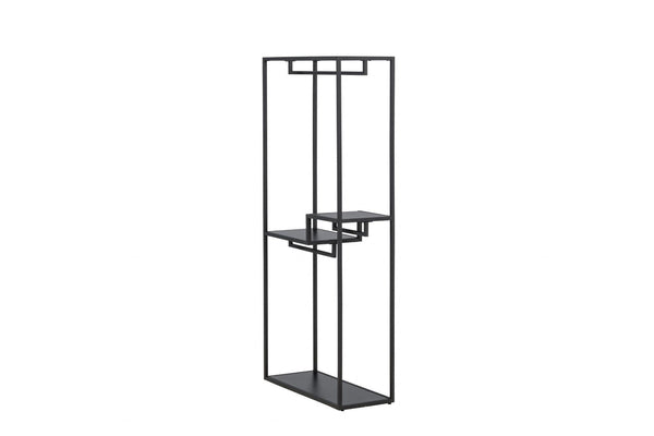 Staal Clothing Hanger, Black | Modern Steel Clothes Rack with Shelves