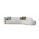 Welby Three Seater Curved Sofa – Grey Boucle, 280cm, Contemporary Modern Design (Display Model) - My Store