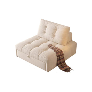 Alhassan 2-in-1 Sleeper Armchair Bed – Convertible Single Seater Sofa Bed, Leathaire Upholstered Folding Lounge Chair with High Density Foam, Modern Space-Saving Design (White, Grey, Green, Orange) - My Store