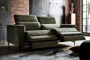 Ezra 2 Seat Recliner Sofa in Pumice House Basket Weave