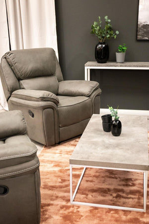 Saranda Grey Recliner Armchair | Microfiber Upholstery, Adjustable Back & Footrest