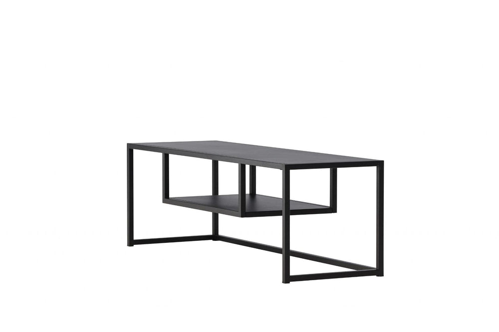 Riverside TV Stand, Black Steel – Modern Minimalist Media Console by Mmilo