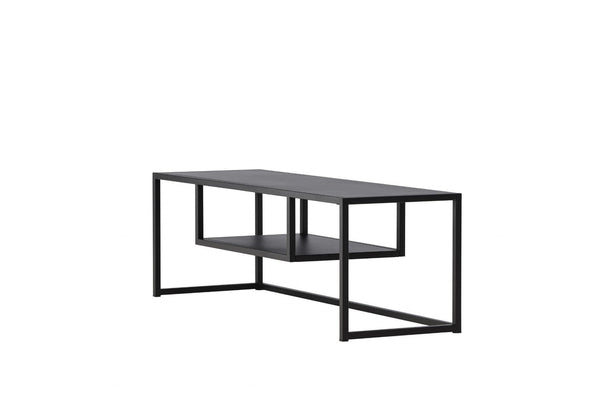 Riverside TV Stand, Black Steel – Modern Minimalist Media Console by Mmilo