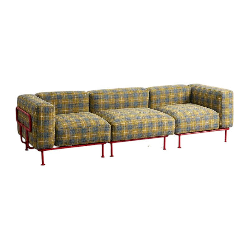 Velez 3 Seater Linen Sofa – Contemporary Modular Living Room Sofa with Stainless Steel Frame, Modern Upholstered Couch - My Store