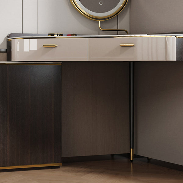 Amigo Small Corner Dressing Table with LED Mirror