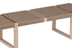 Ängön Light Natural Bench | Rope Seat with Nordic Steel Frame
