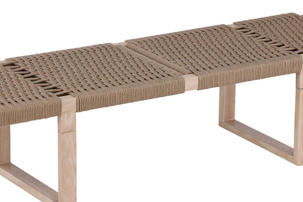 Ängön Light Natural Bench | Rope Seat with Nordic Steel Frame