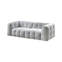 Zobah Grey Boucle Two Seater Sofa – Modern Contemporary Upholstered Loveseat with Soft Textured Fabric, Comfortable Seating for Living Room