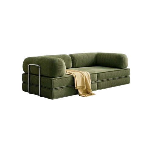 Van Buren Foldable Lazy Sofa Bed, Corduroy Convertible Floor Sofa Bed with High Density Sponge Filling, Compact Folding Sleeper Chair for Living Room, Guest Room & Small Spaces