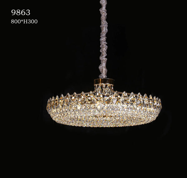 Light Empire Raindrop Crystal Chandelier Light Fixture for Living Room Foyer Entrance Dining Room Hallway Bedroom Entryway Gold Finish