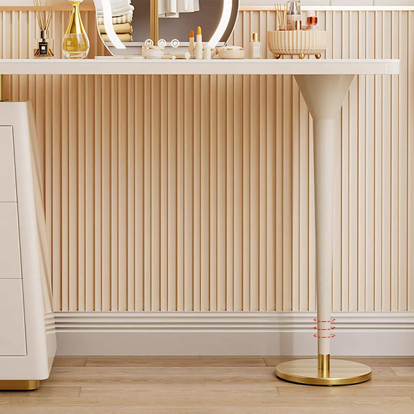 Charlotte Cream Dressing Table with LED Mirror