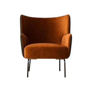 Jovanny Velvet Armchair – Contemporary Accent Chair with Stainless Steel Frame & High-Density Foam Cushioning, Modern Luxury Single Seater Lounge Chair for Living Room, Bedroom & Office – Dark Green / Caramel