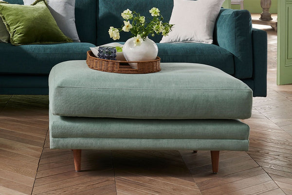 Marco Large Rectangular Footstool in Pumice House Basket Weave