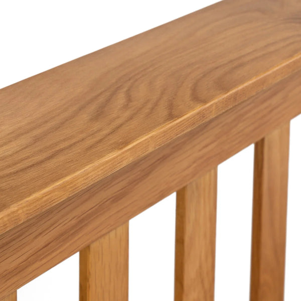 Amsterdam Solid Oak High Foot End Bed Frame – Shaker Style Wooden Bed with Sprung Slatted Base