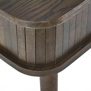 Julian Bowen Arya Dark Oak Side Table with Tambour Storage Doors