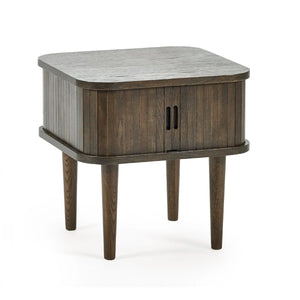 Julian Bowen Arya Dark Oak Side Table with Tambour Storage Doors