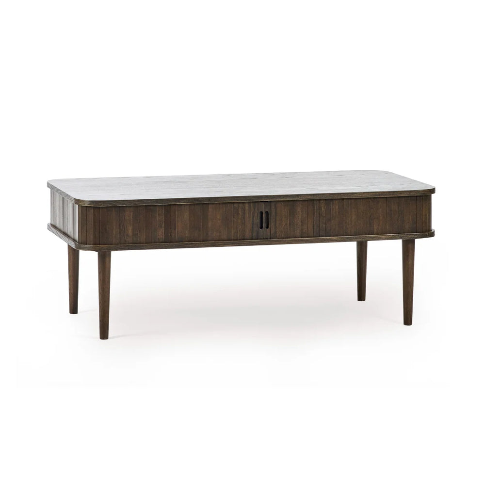 Julian Bowen Arya Coffee Table with Sliding Doors, Dark Oak Finish
