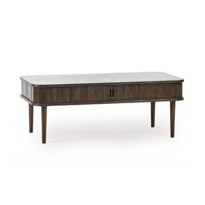 Julian Bowen Arya Coffee Table with Sliding Doors, Dark Oak Finish