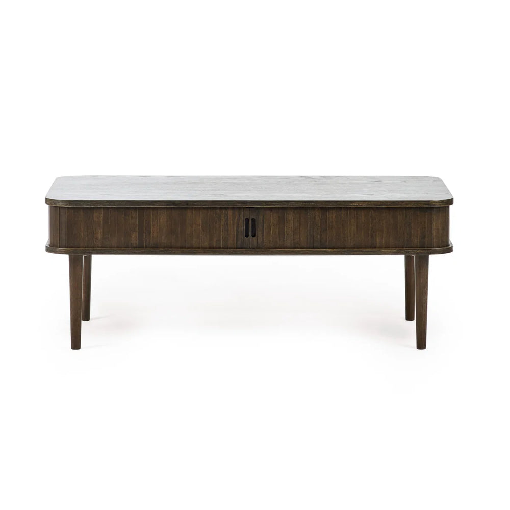 Julian Bowen Arya Coffee Table with Sliding Doors, Dark Oak Finish