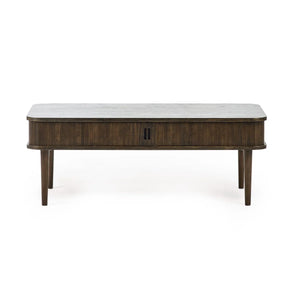 Julian Bowen Arya Coffee Table with Sliding Doors, Dark Oak Finish