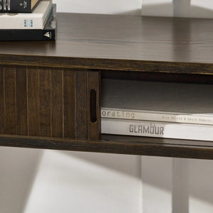 Julian Bowen Arya Console Table with Tambour Door, Dark Oak Finish 120cm