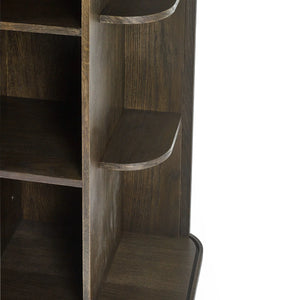 Julian Bowen Arya Media Unit with Sliding Tambour Doors, Dark Oak Effect TV Stand with Shelves, Modern Entertainment Storage Cabinet