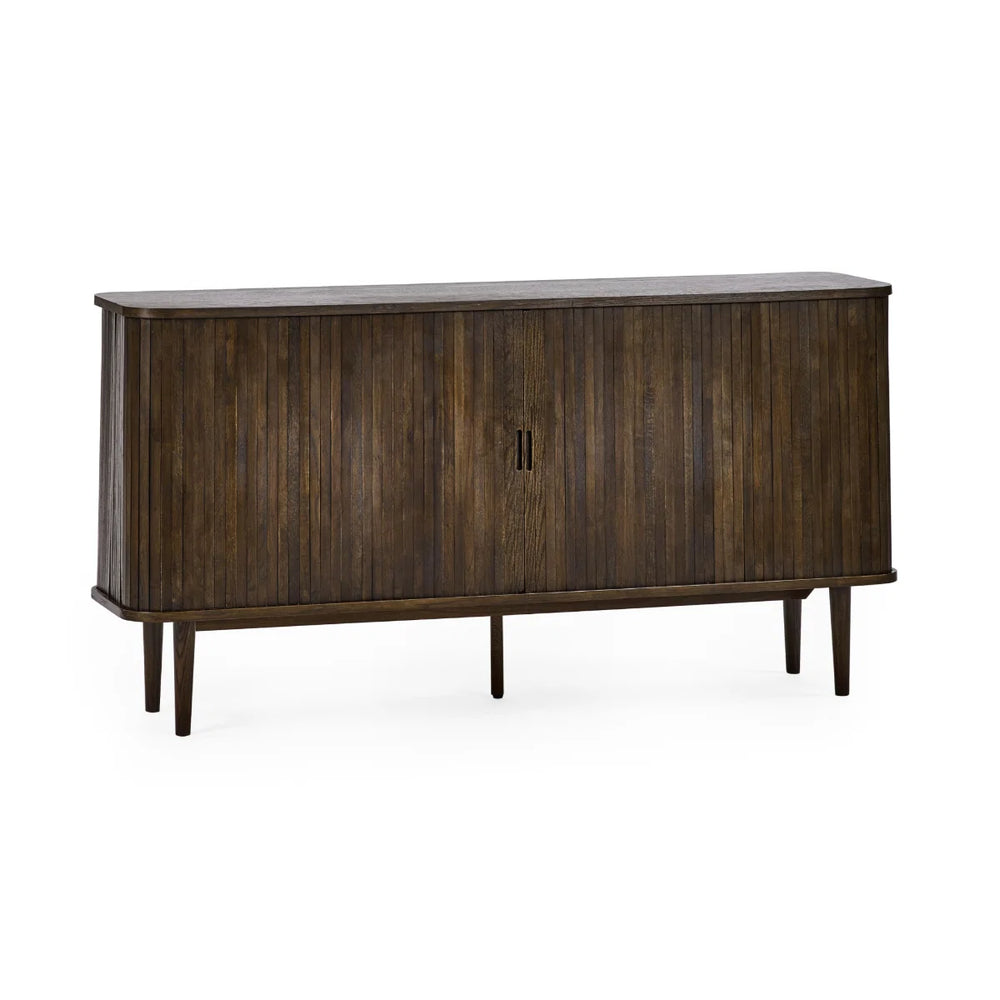 Julian Bowen Arya Dark Oak Effect Sideboard with Tambour Doors & Drawers