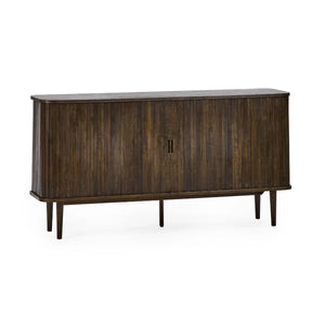 Julian Bowen Arya Dark Oak Effect Sideboard with Tambour Doors & Drawers