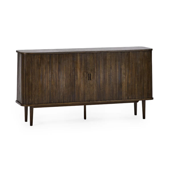 Julian Bowen Arya Dark Oak Effect Sideboard with Tambour Doors & Drawers
