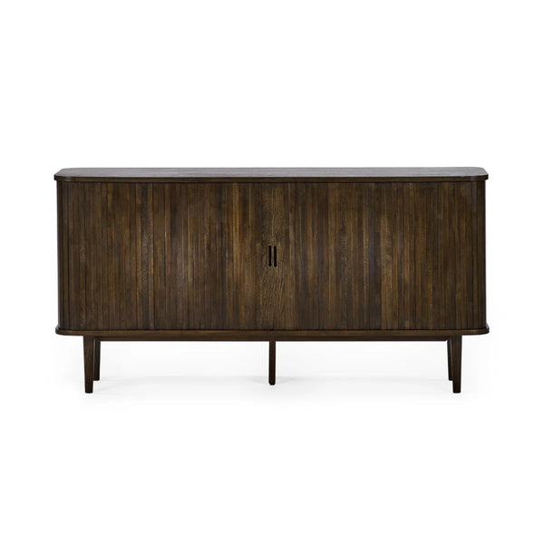 Julian Bowen Arya Dark Oak Effect Sideboard with Tambour Doors & Drawers